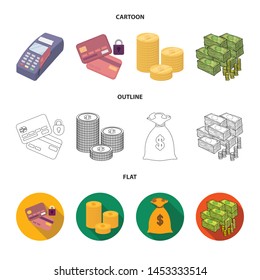 Vector illustration of payment and loan symbol. Set of payment and financial stock vector illustration.