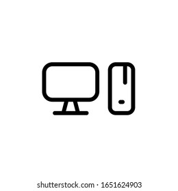 Vector illustration, PC icon. Line design template