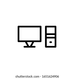 Icono de vector, PC. Plantilla de diseño de línea