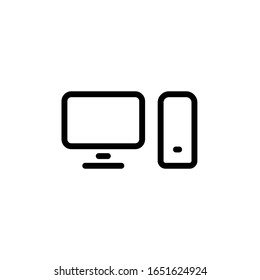 Vector illustration, PC icon. Line design template