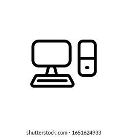 Vector illustration, PC icon. Line design template