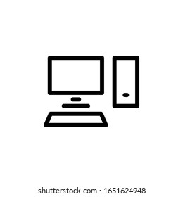 Vector illustration, PC icon. Line design template