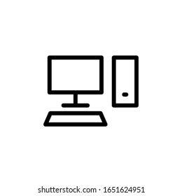 Vector illustration, PC icon. Line design template