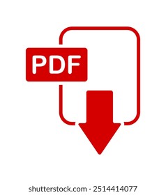 Vektorgrafik des PDF-Download-Symbols auf weißem Hintergrund.