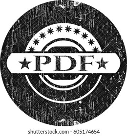 Vector illustration of PDF written on a chalkboard
