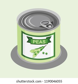Vector illustration of pea cans