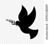 Vector illustration of peace dove on transparent background