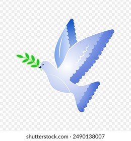Vector illustration of peace dove on transparent background