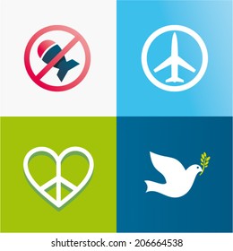 Vector illustration peace icons set
