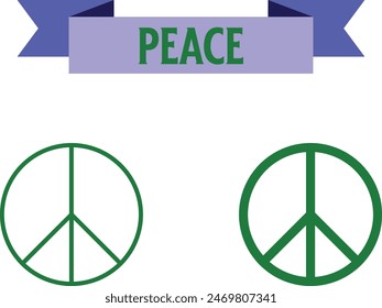 marca de Ilustración vectorial de paz. Icono de Vector de símbolo de paz sobre fondo blanco.
