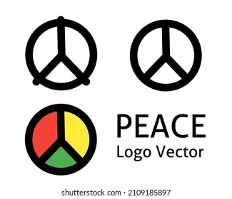 Ilustración vectorial del signo de la paz. Vector del logotipo de la paz. Símbolo del logo de la paz.