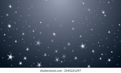 Vector illustration of a peaceful night sky filled with sparkling stars, perfect for backgrounds in night, cosmic, or festive themes.