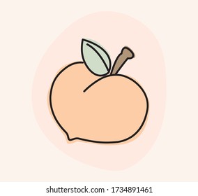 Ilustración vectorial de un durazno