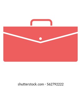 Vector Illustration with Peach Briefcase Icon
