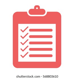 Vector Illustration of Peach Checklist Pad Icon
