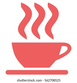 Vector Illustration with Peach Coffee Cup Icon
