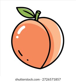 Ilustración vectorial de una fruta de melocotón