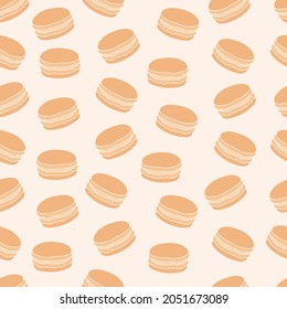 Vector illustration of peach macaroons for wallpaper cover print confectionery interior food desserts
