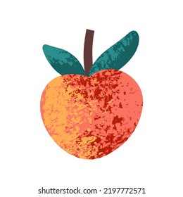 Vector illustration of a peach on a white background