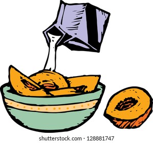 Vector illustration of peaches