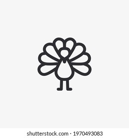 Vector illustration of peacock icon
