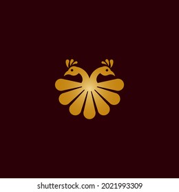 vector illustration of a peacock for an icon, symbol or logo.flat logo template