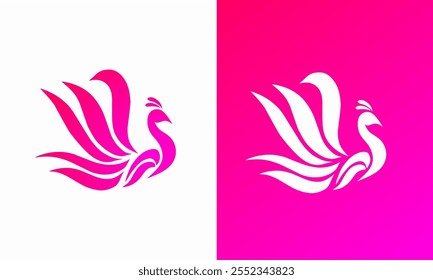 vector illustration of a peacock logo design