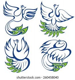 Vector illustration of peacocks
