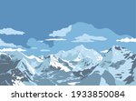 Vector illustration of peaks of the Himalayan mountains.