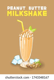 Vector Illustration Peanut Butter Milkshake