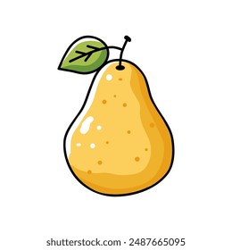 vector illustration of a pear in a flat and minimalist style isolated on a white background