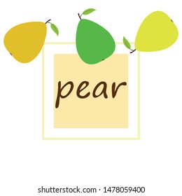 Vector illustration of a pear. Fresh cartoon organic fruit.