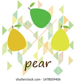 Vector illustration of a pear. Fresh cartoon organic fruit.