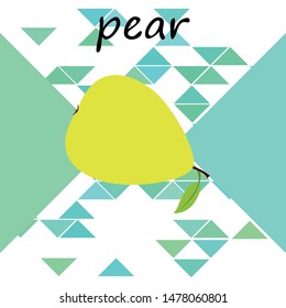 Vector illustration of a pear. Fresh cartoon organic fruit.