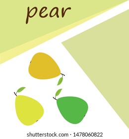 Vector illustration of a pear. Fresh cartoon organic fruit.