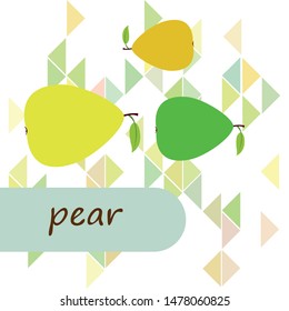 Vector illustration of a pear. Fresh cartoon organic fruit.