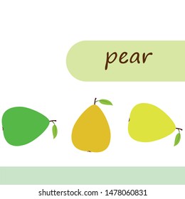 Vector illustration of a pear. Fresh cartoon organic fruit.