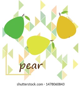 Vector illustration of a pear. Fresh cartoon organic fruit.