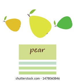 Vector illustration of a pear. Fresh cartoon organic fruit.