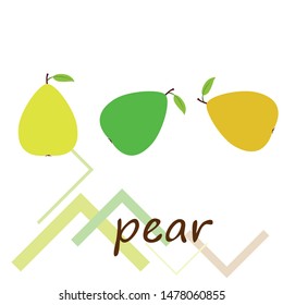 Vector illustration of a pear. Fresh cartoon organic fruit.