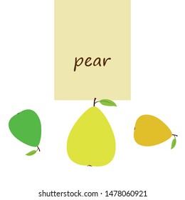 Vector illustration of a pear. Fresh cartoon organic fruit.