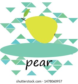 Vector illustration of a pear. Fresh cartoon organic fruit.