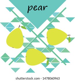 Vector illustration of a pear. Fresh cartoon organic fruit.