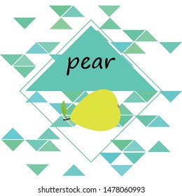 Vector illustration of a pear. Fresh cartoon organic fruit.