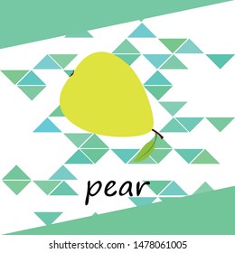 Vector illustration of a pear. Fresh cartoon organic fruit.