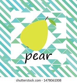 Vector illustration of a pear. Fresh cartoon organic fruit.