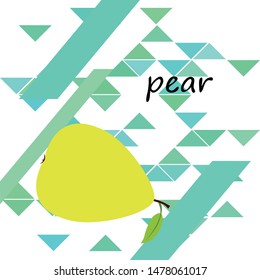 Vector illustration of a pear. Fresh cartoon organic fruit.