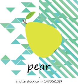 Vector illustration of a pear. Fresh cartoon organic fruit.