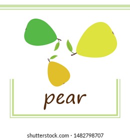 Vector illustration of a pear. Fresh cartoon organic fruit.