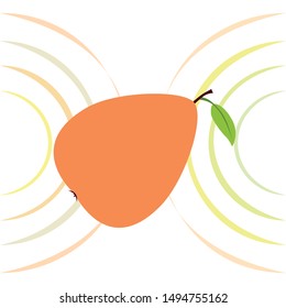Vector illustration of a pear. Fresh cartoon organic fruit.